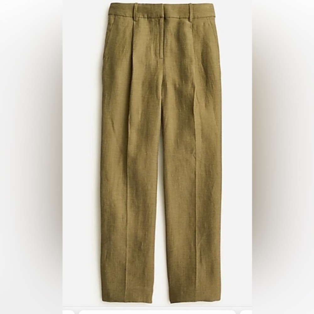 Jcrew Pleated linen-cupro blend trouser, NWT, size 16T